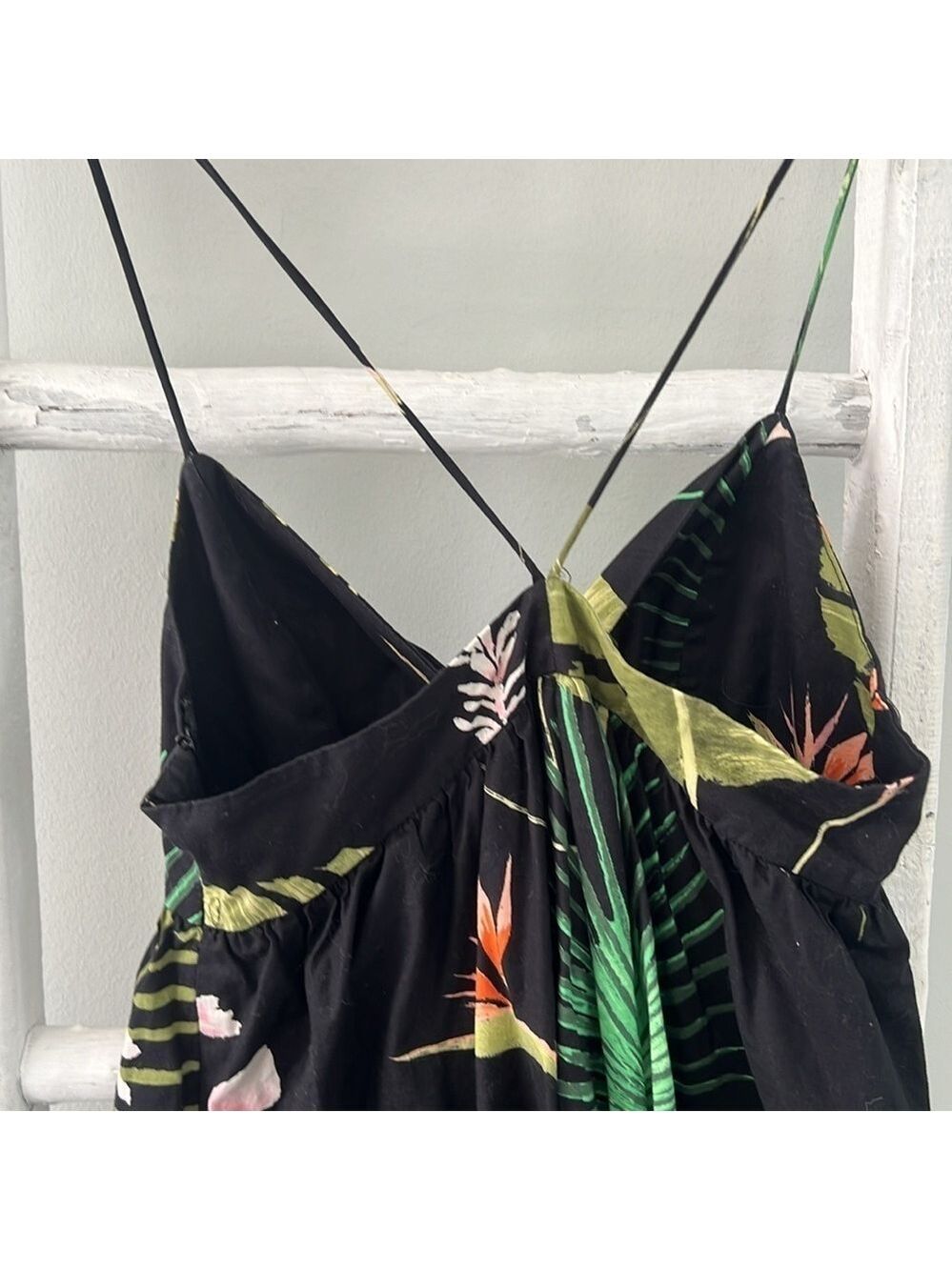 Zara Trafaluc tropical print cut out tie front sundress size medium - Picture 9 of 11